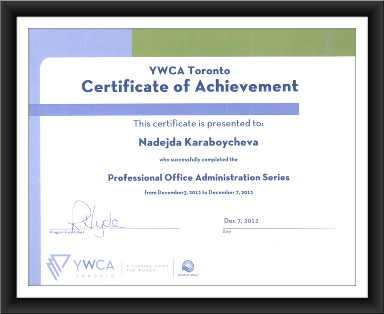 Professional Office Administration Certificate